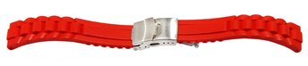 Faltschliee - Uhrenarmband Silikon - Design - rot 18mm