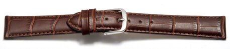 Correa de reloj - cuero genuino - grabado croco - marrn oscuro - 8-22 mm