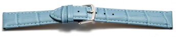 Uhrenarmband - echt Leder - Kroko Prgung - hellblau 16mm...