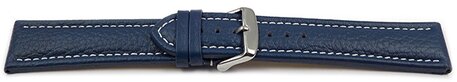 Correa reloj - Piel de ternera - grabado - Hebilla - azul 18mm Acero