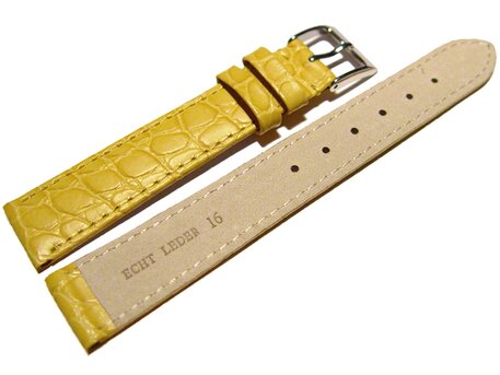 Correa reloj-Cuero autntico-Modelo Safari-marrn-amarillo
