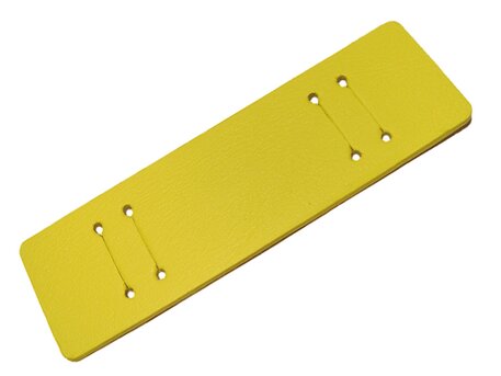 Base para correas de reloj - cuero genuino - amarillo - (mx. 22mm)